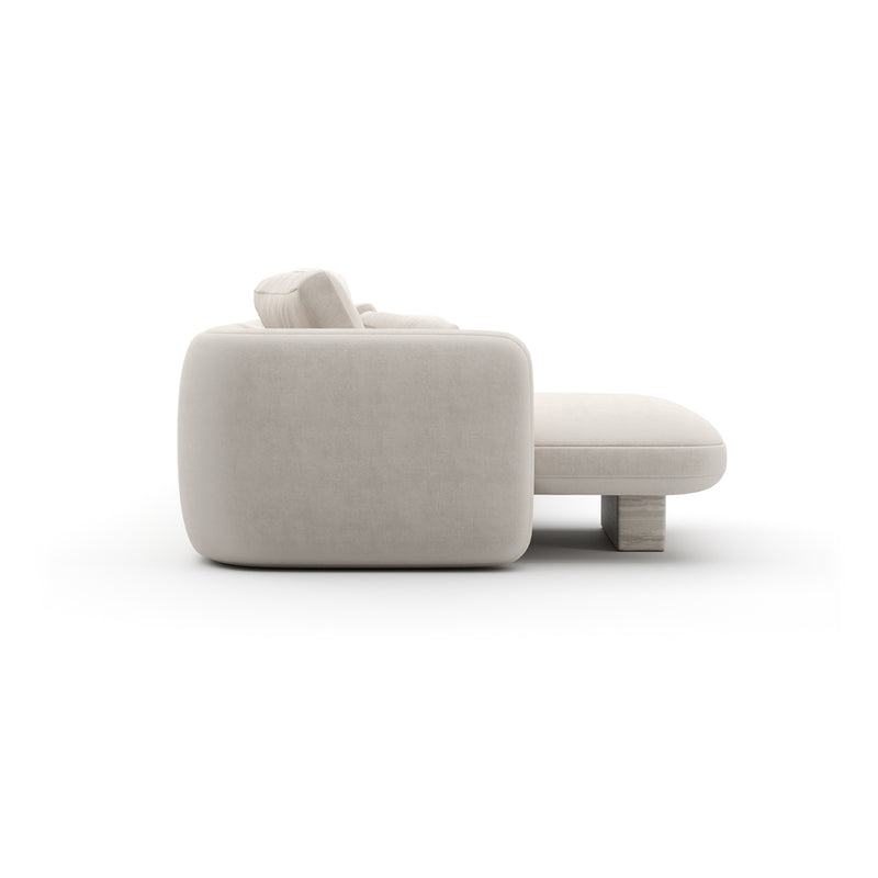 Overlap Left Chaise Sec Small Ecru