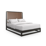 Pinstripe Slatted Kg Bed Dark Hb - primary image