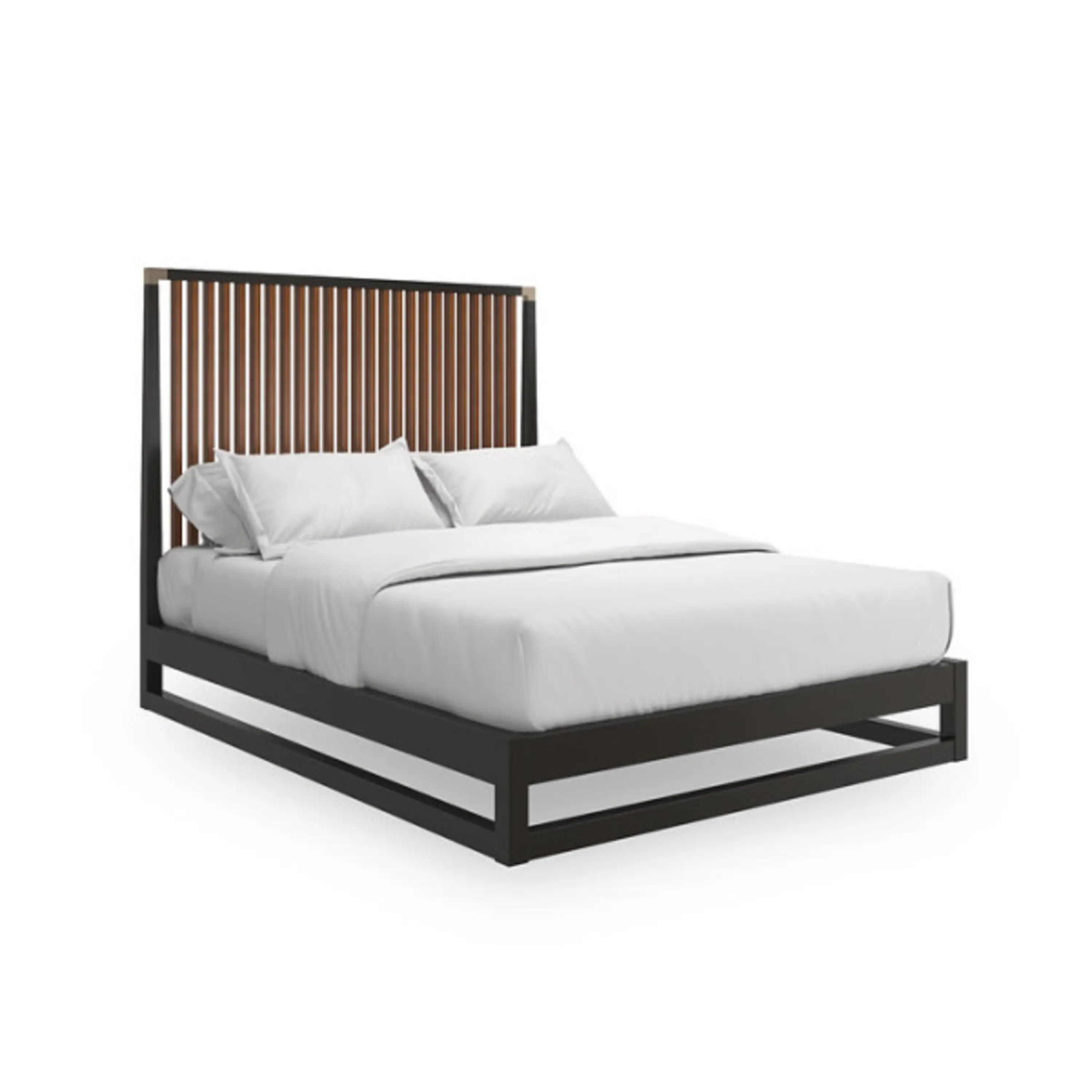 Pinstripe Slatted Kg Bed Dark Hb - primary image