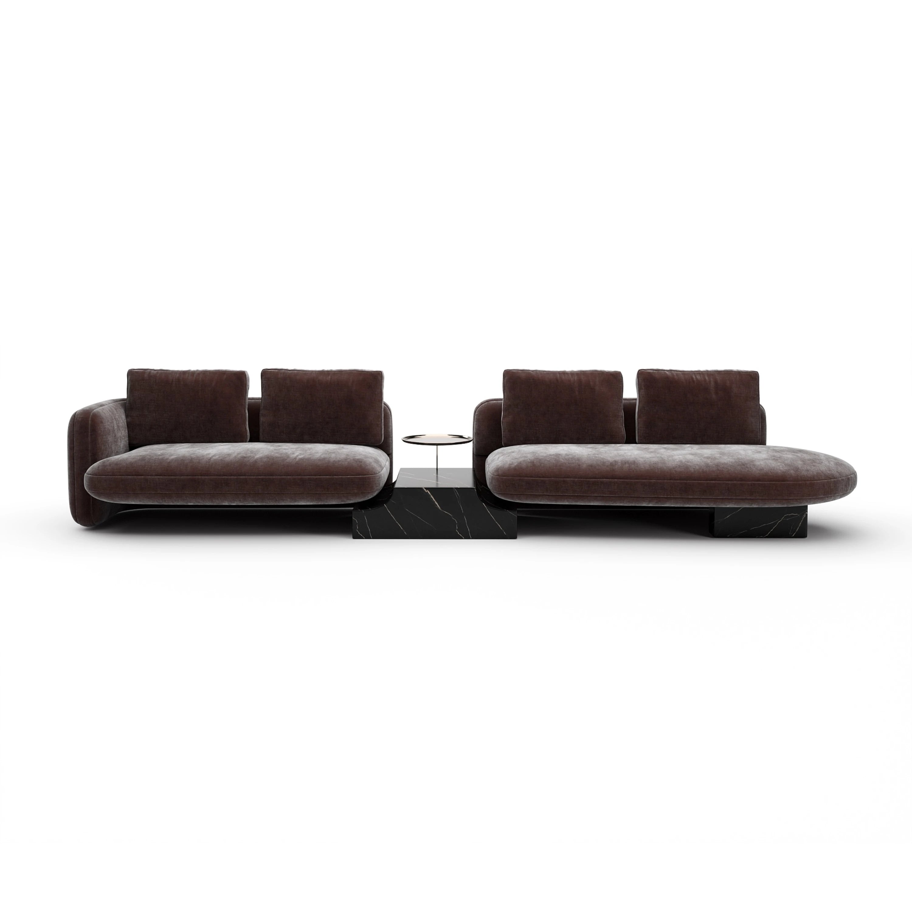 Overlap Right Bumper Sectional Dk Taupe - primary image