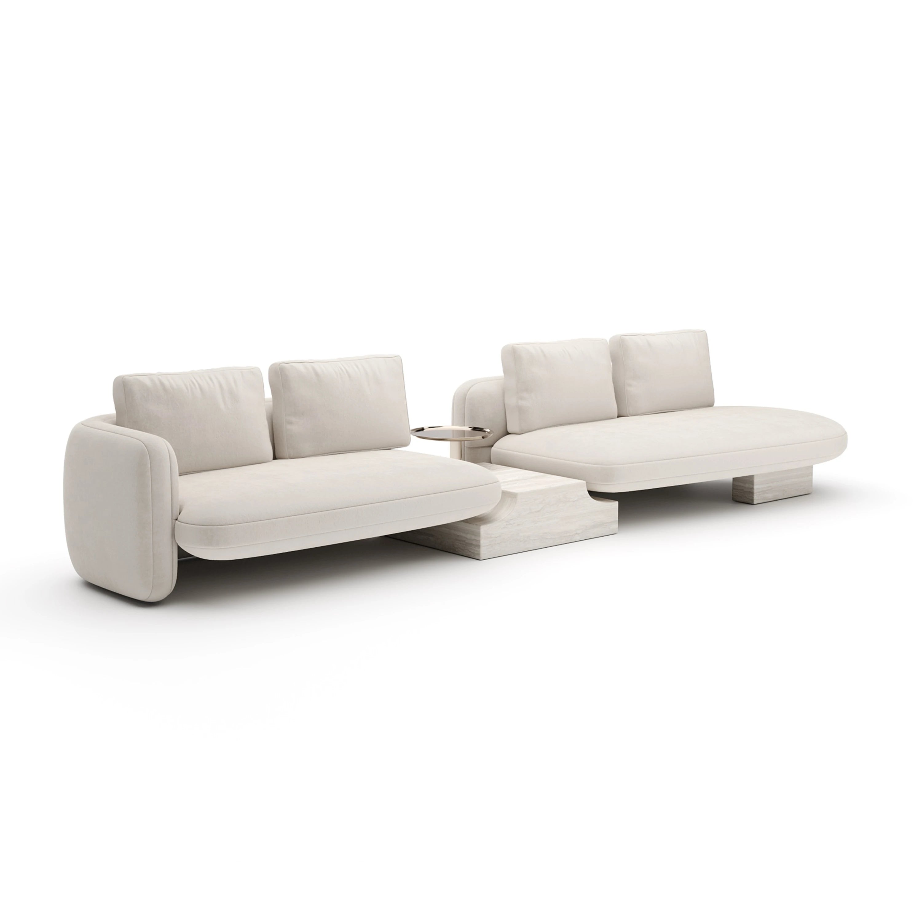 Overlap Right Bumper Sectional Ecru - main image