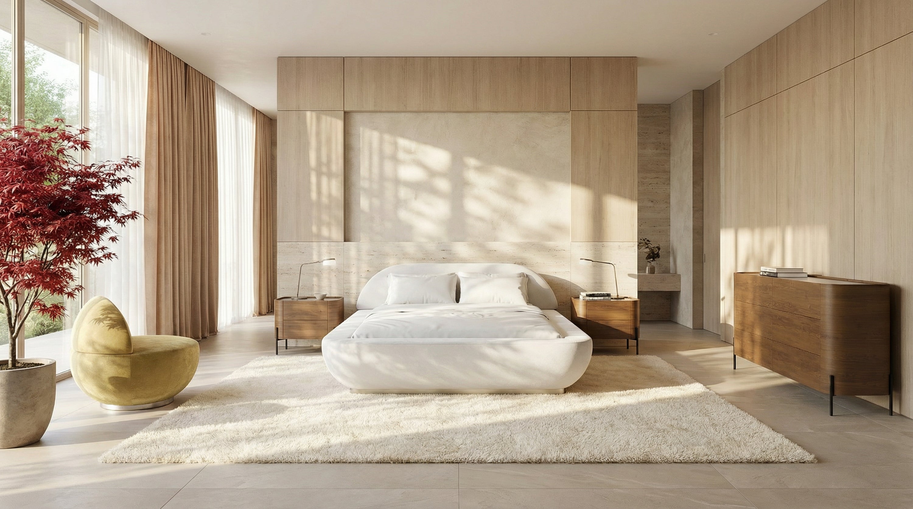 Jagger King Bed - Ivory in room - angle 4.0