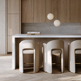 Overlap Counter Stool Ivory in room - angle 1