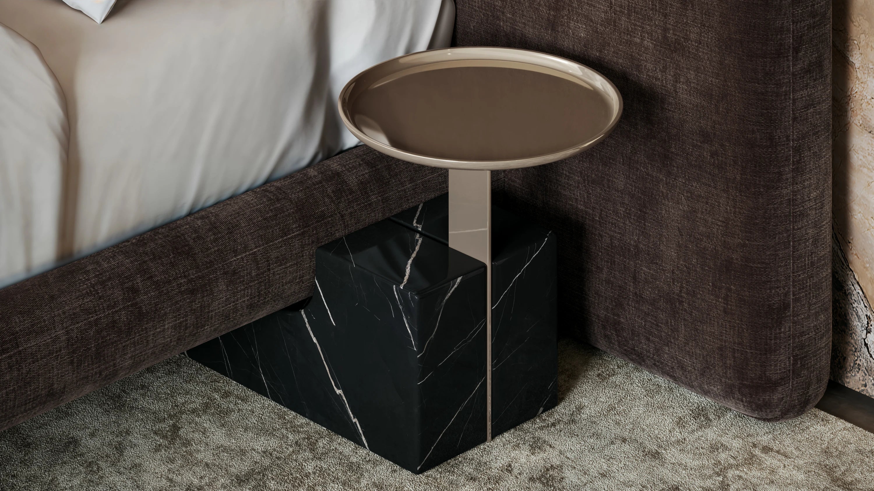 Overlap Uph 2 Pnl Kg Bed Dk Taupe - detail 2.0