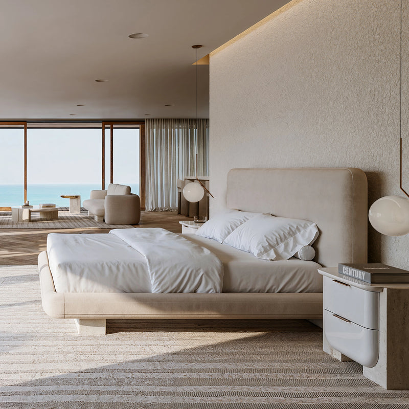 Overlap Uph Qn Bed Ivory