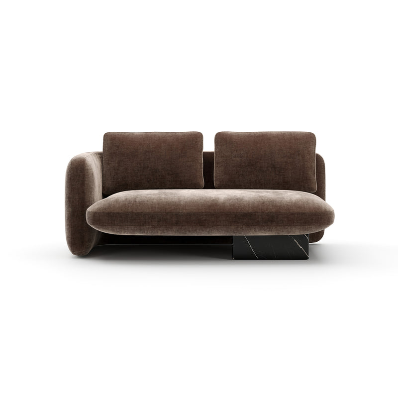 Overlap Laf Loveseat Dark Taupe