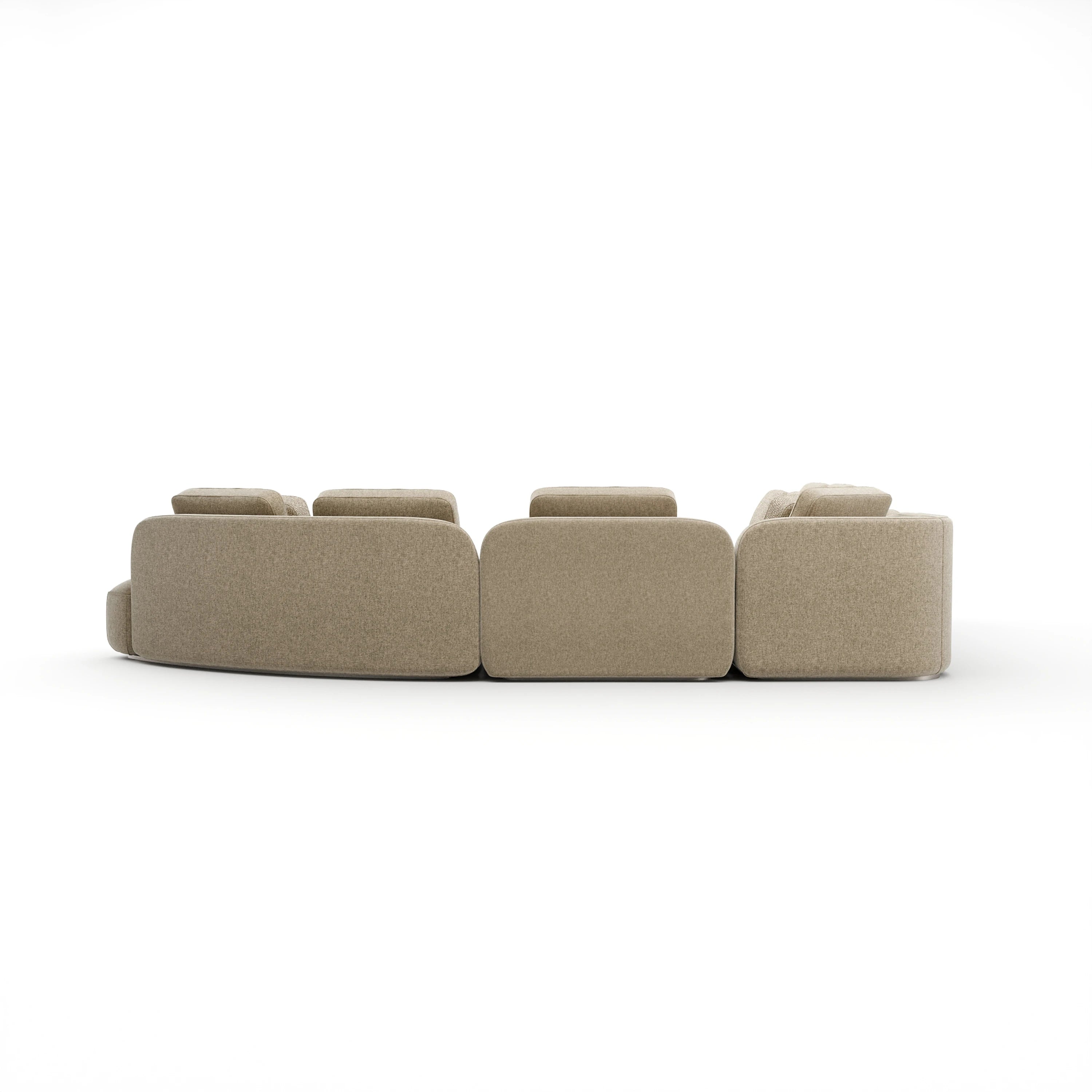 Sasso Large Curved L Sec - Oatmeal - 3rd angle