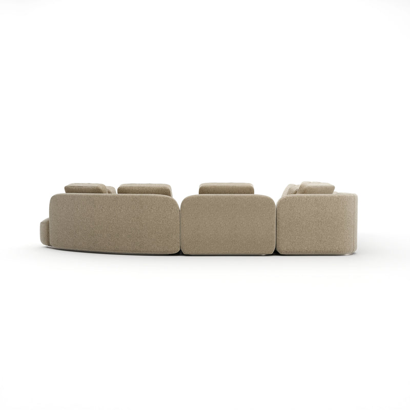 Sasso Large Curved L Sec - Oatmeal