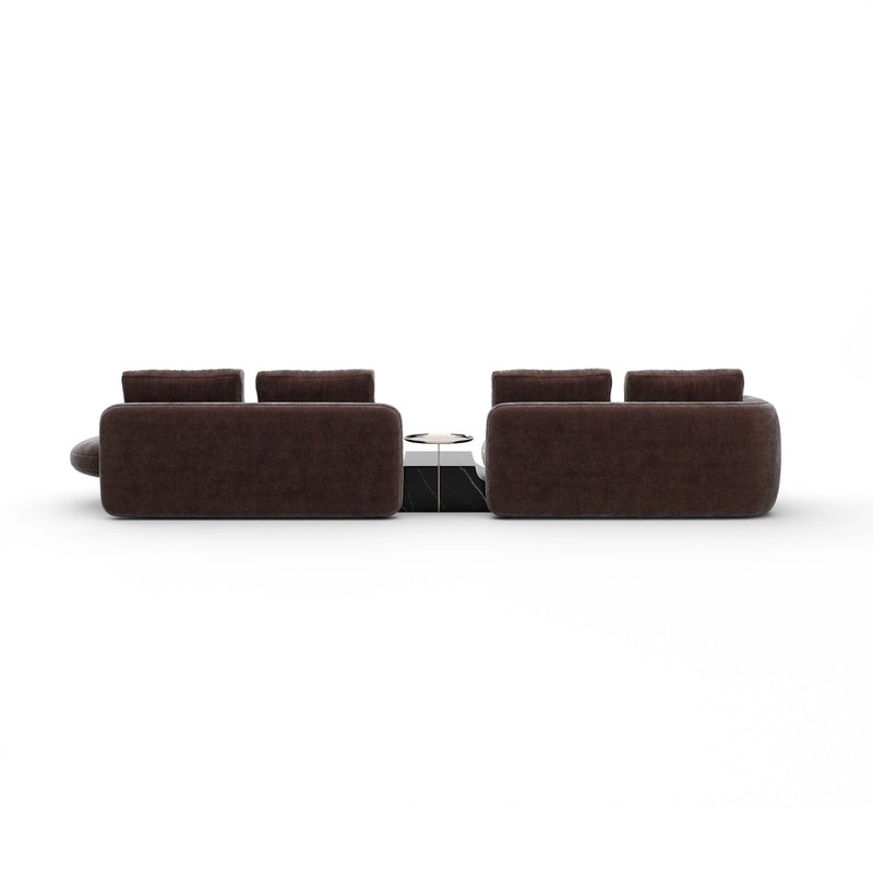 Overlap Right Bumper Sectional Dk Taupe