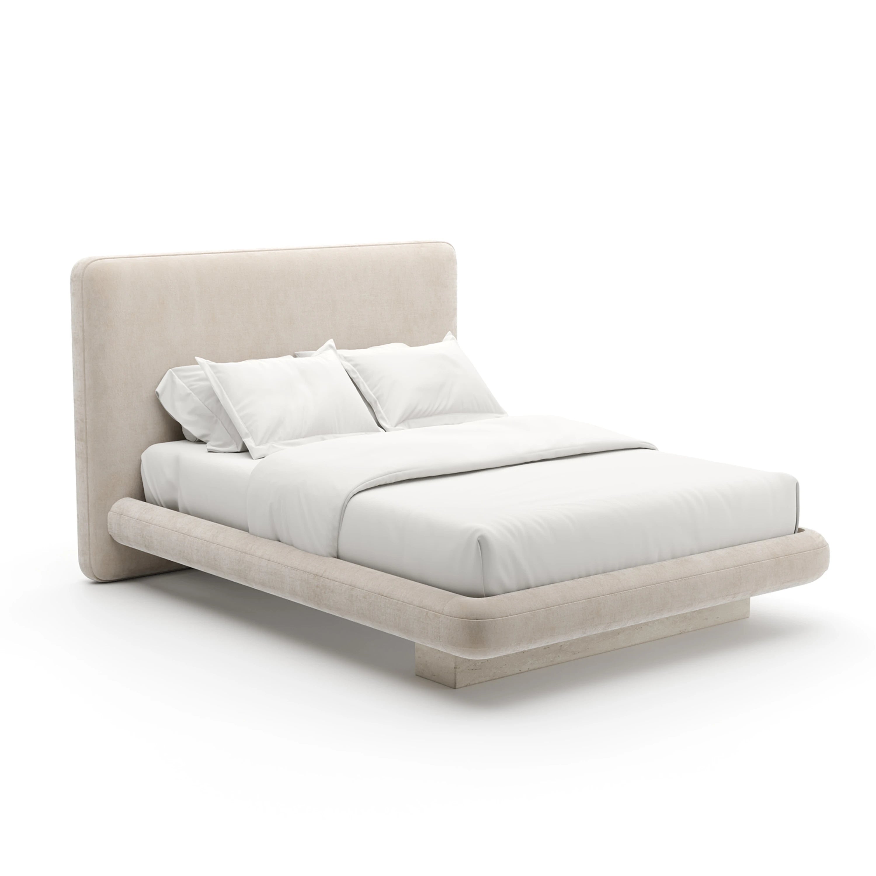 Overlap Uph Qn Bed Ivory - main image