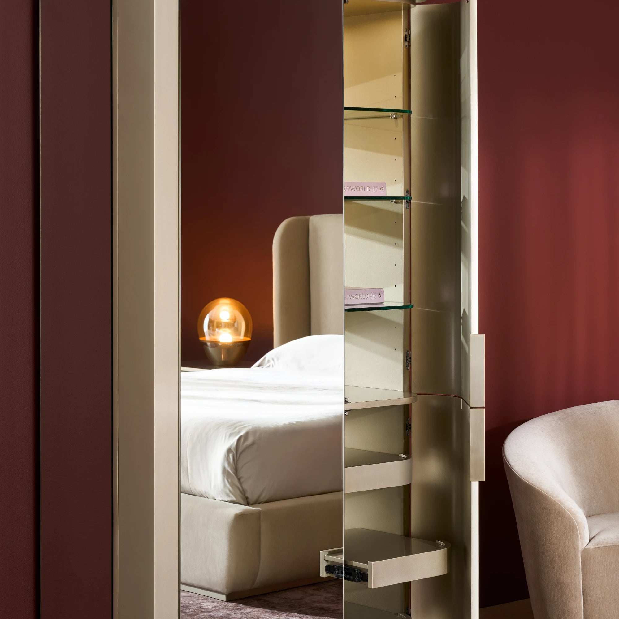 Oblique Armoire in room - angle 1