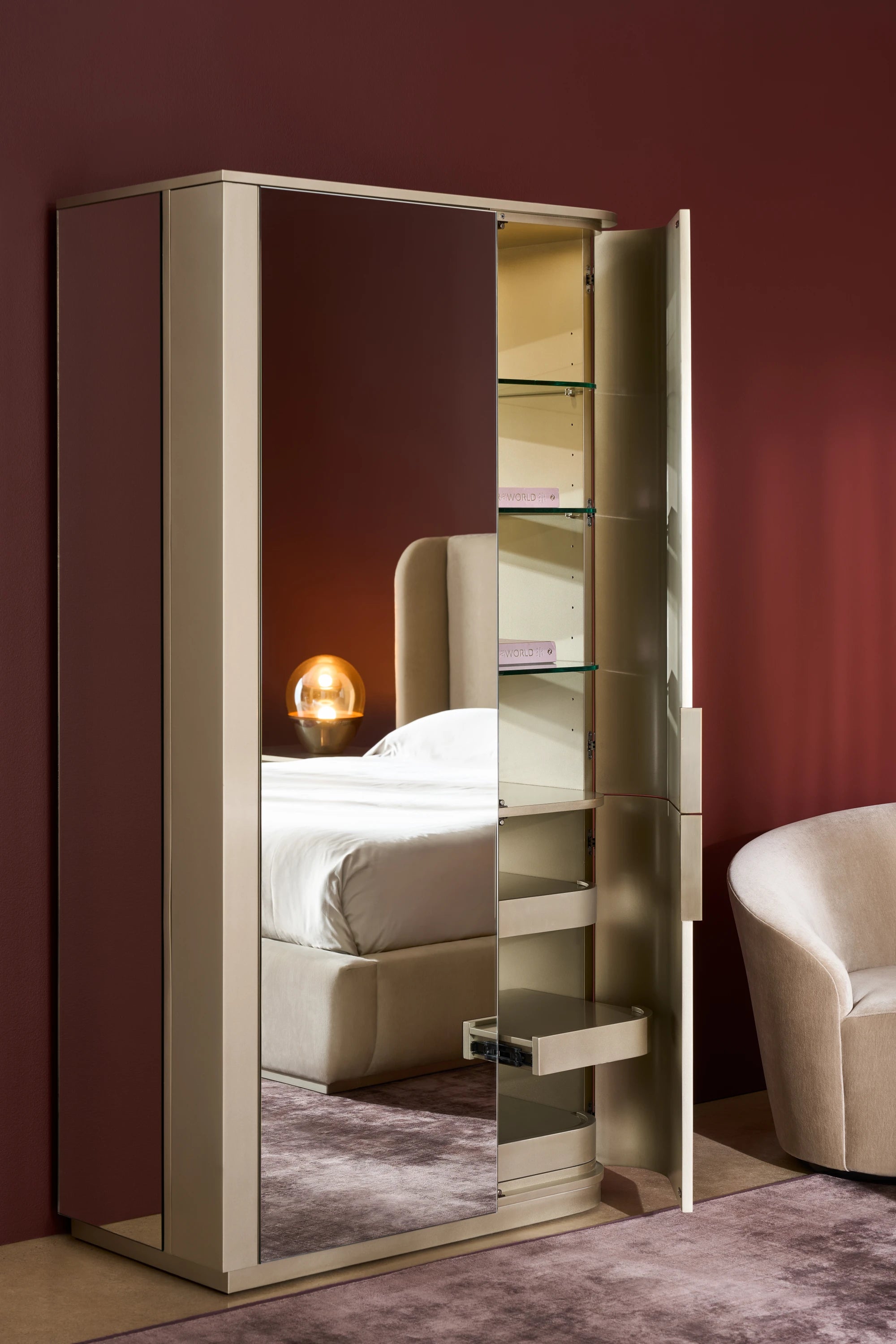 Oblique Armoire in room - angle 1