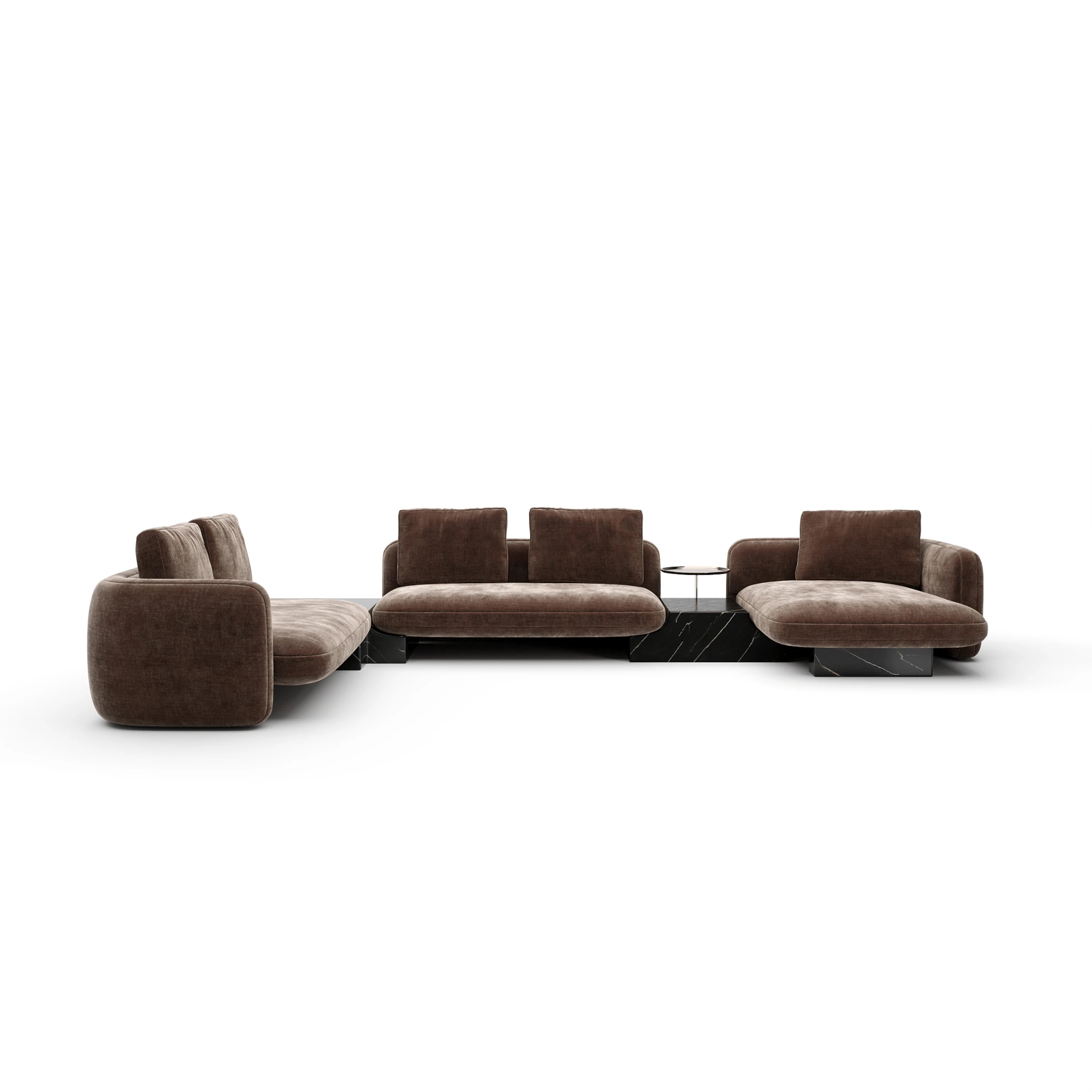 Overlap 5Pc Left Sectional Dark Taupe - primary image sku=UPH-425V-SEC30-A