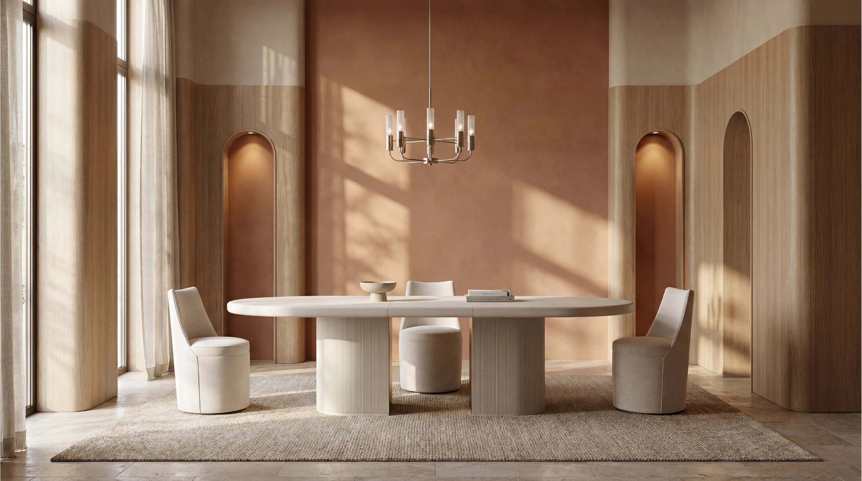 Love Dining Table - Matte Pearl in room - angle 3.0