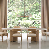 Rhythm  Oval Stone Top Dining Tbl in room - angle 1