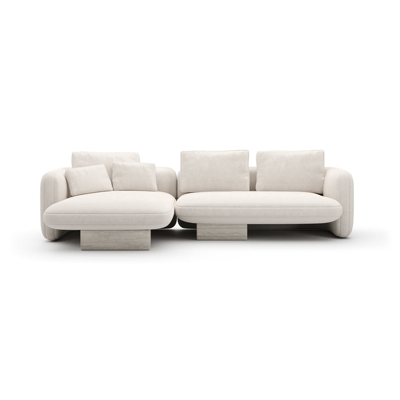 Overlap Left Chaise Sec Small Ecru