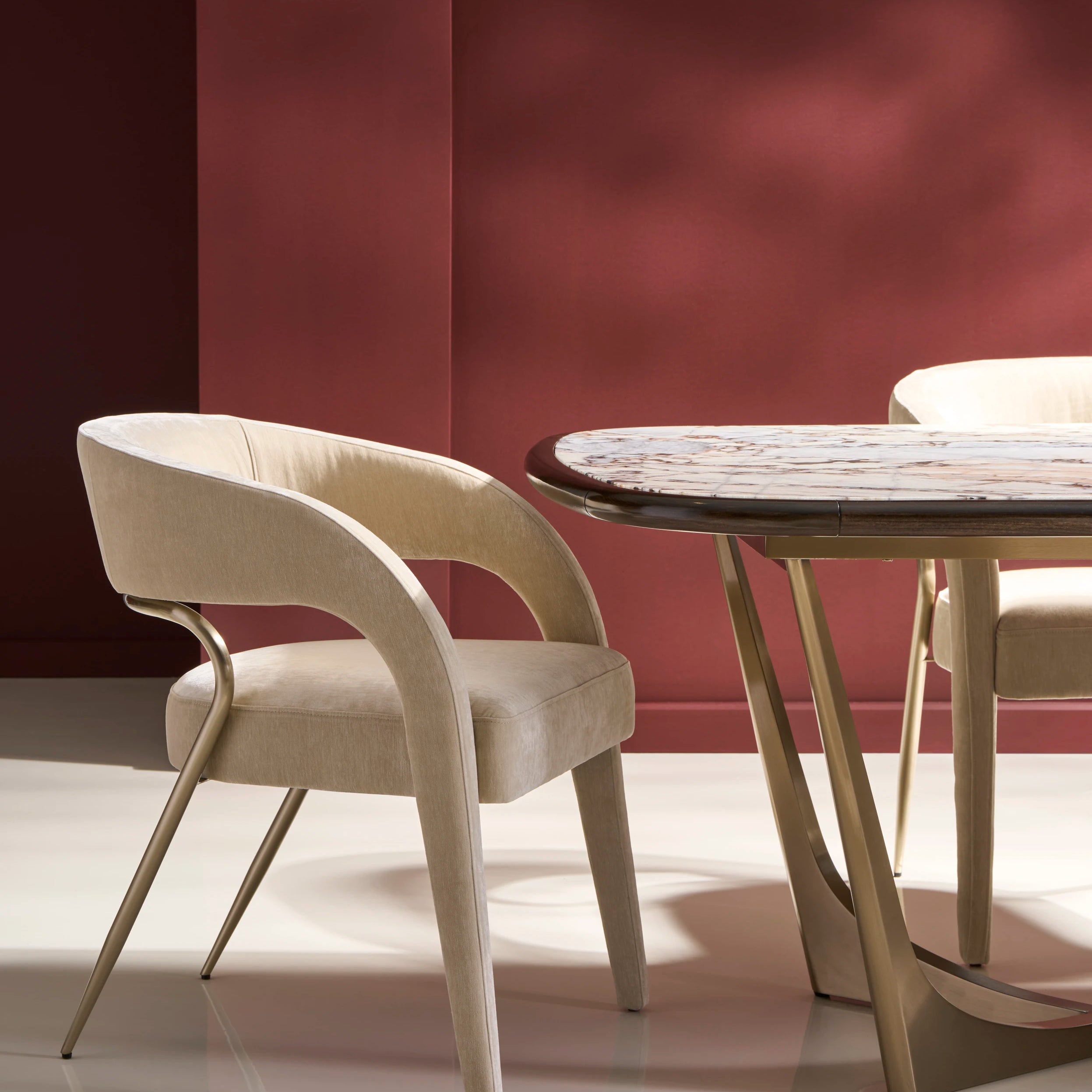 Gazelle Dining Chair - Ivory in room - angle 1