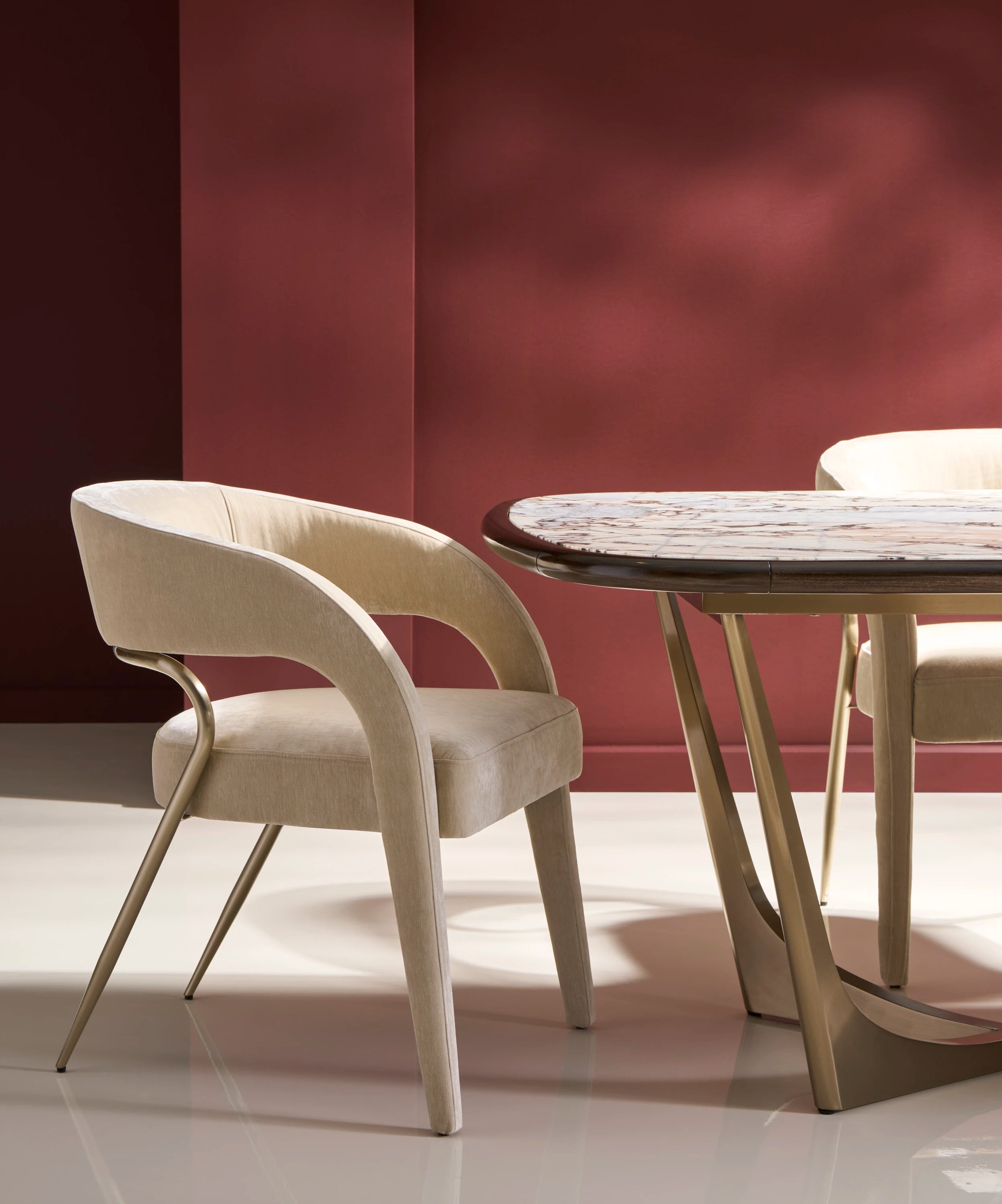 Gazelle Dining Chair - Ivory in room - angle 1