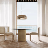 Rhythm Round Glass Top Dining Tbl in room - angle 1