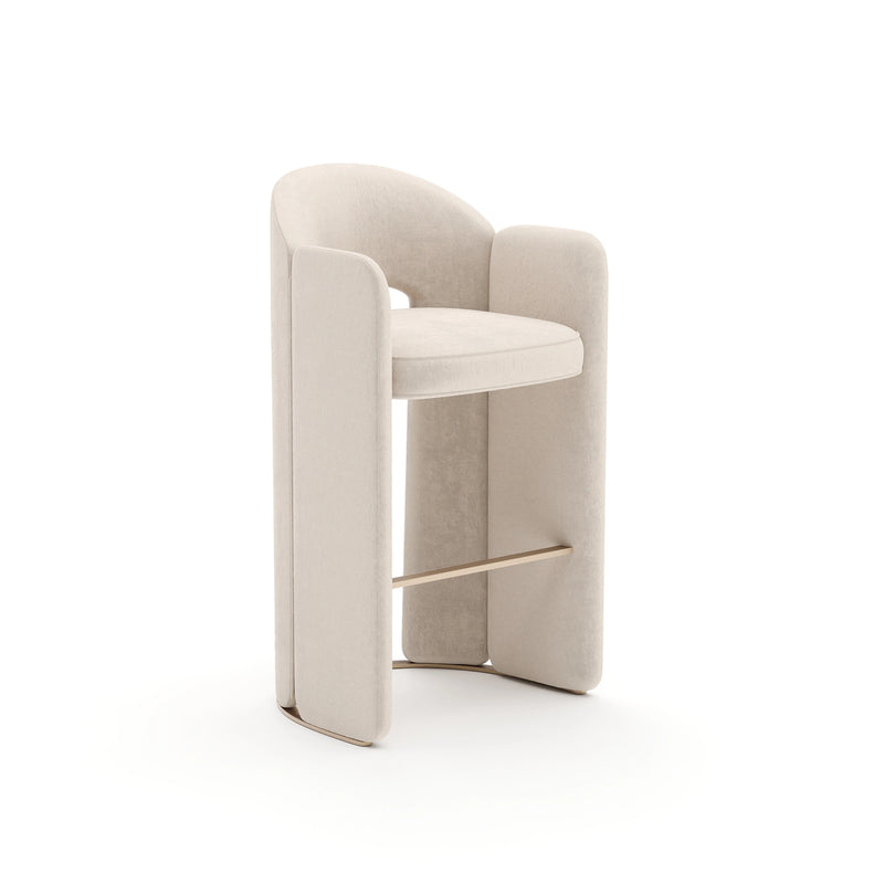 Overlap Bar Stool Ivory