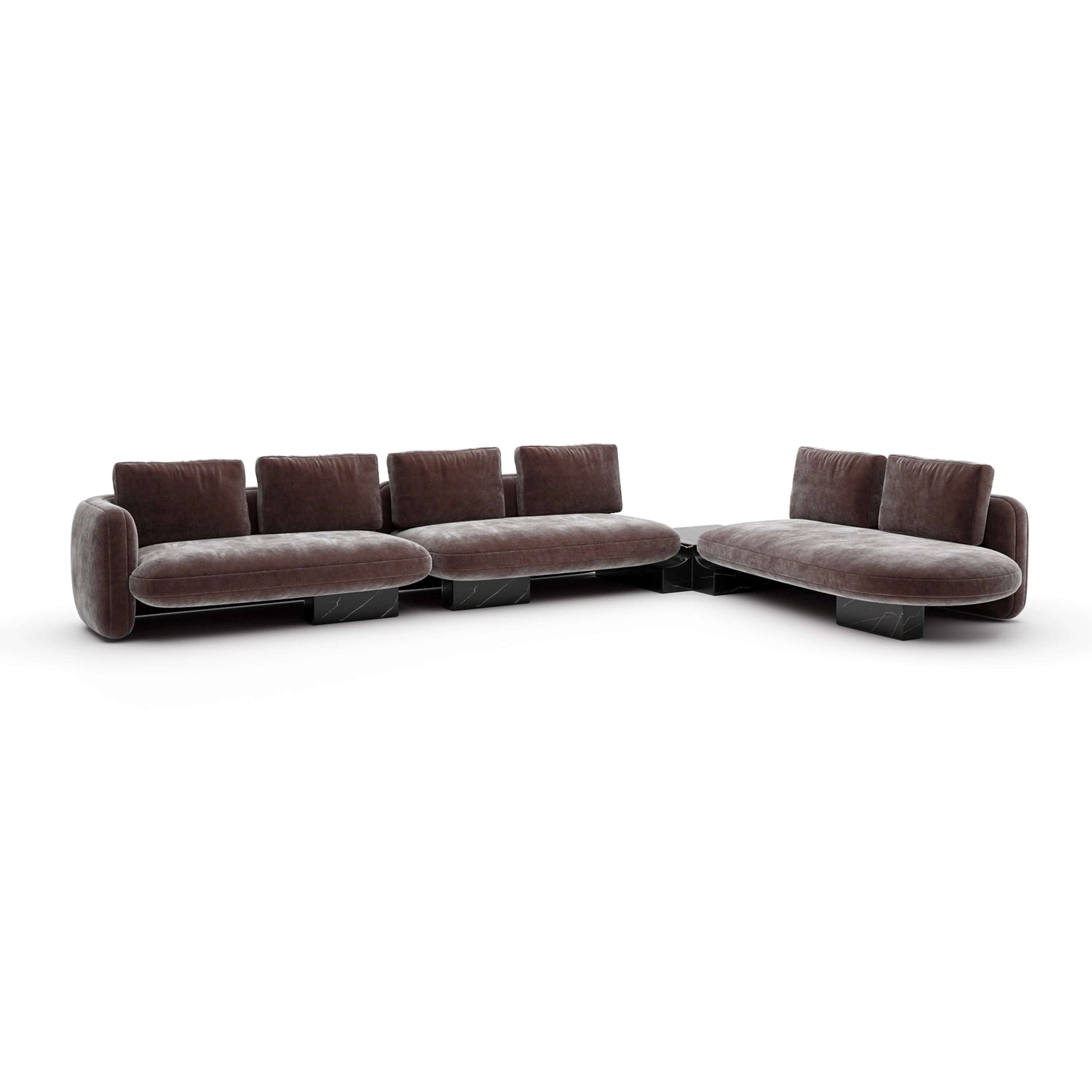 Overlap L Bumper Sectional Dk Taupe - main image