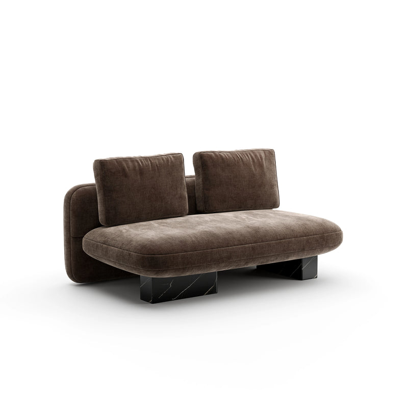 Overlap Armless Loveseat Dk Taupe