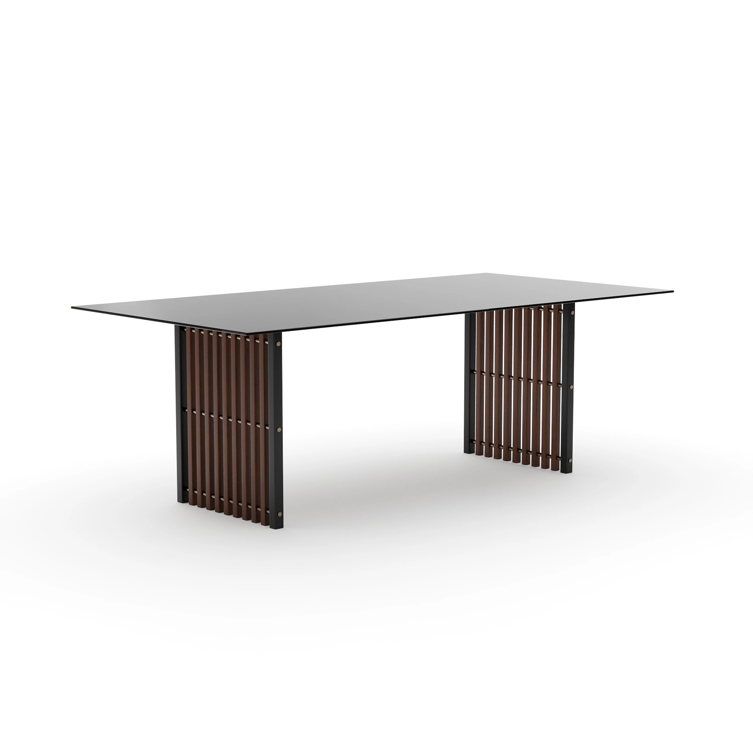 Pinstripe Dark Slatted Dining Table - main image