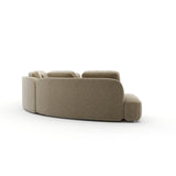 Sasso 3Pc Curved Sofa - Oatmeal - 3rd angle