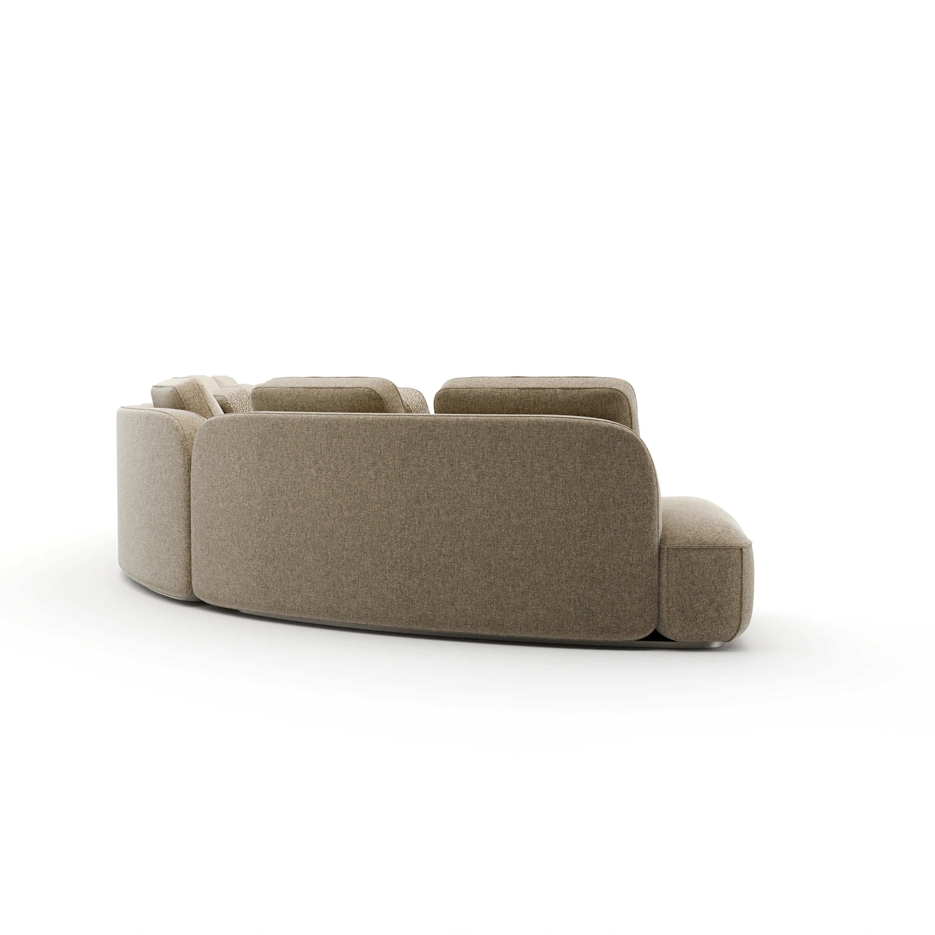 Sasso 3Pc Curved Sofa - Oatmeal - 3rd angle