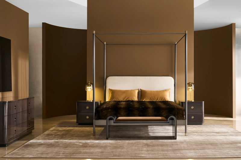 Campaign King Bed With Canopy