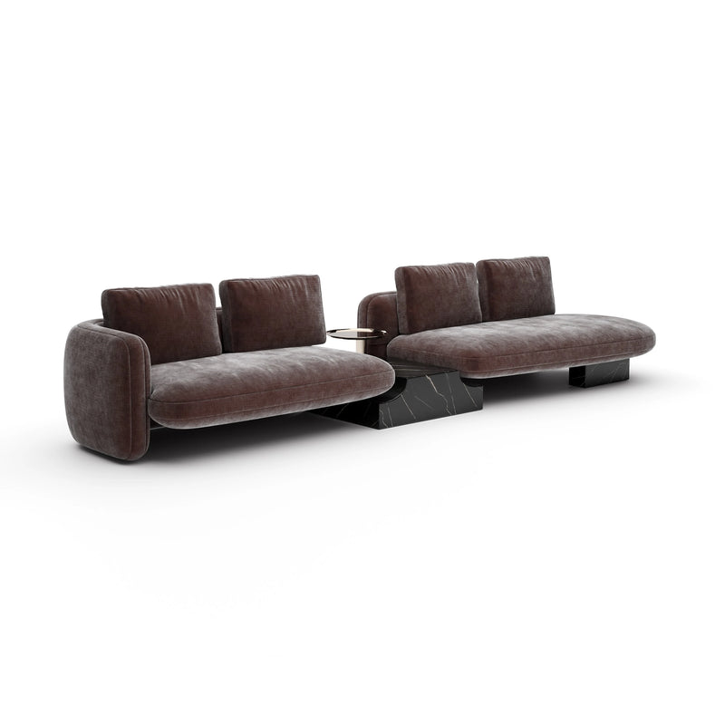 Overlap Right Bumper Sectional Dk Taupe
