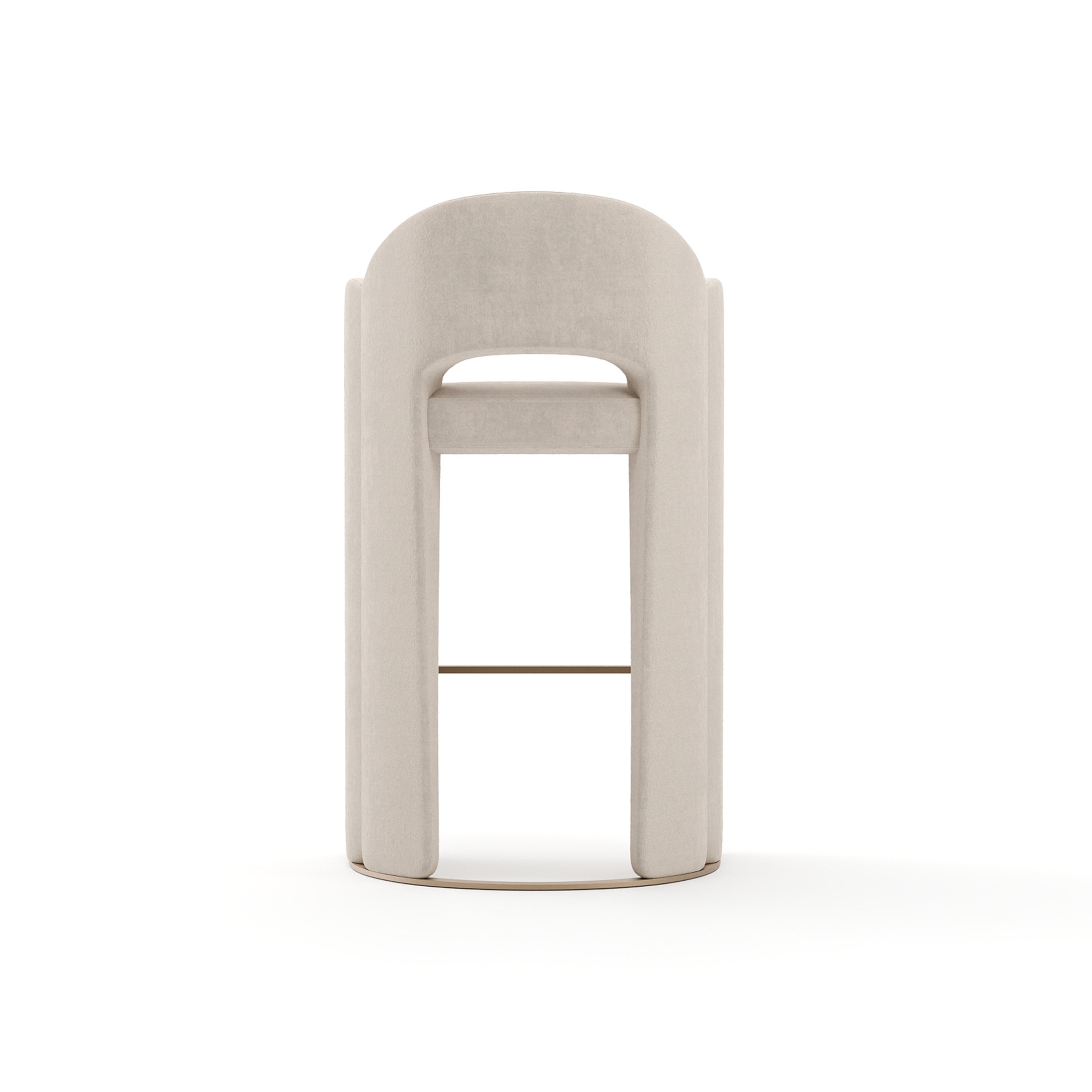 Overlap Bar Stool Ivory - 3rd angle