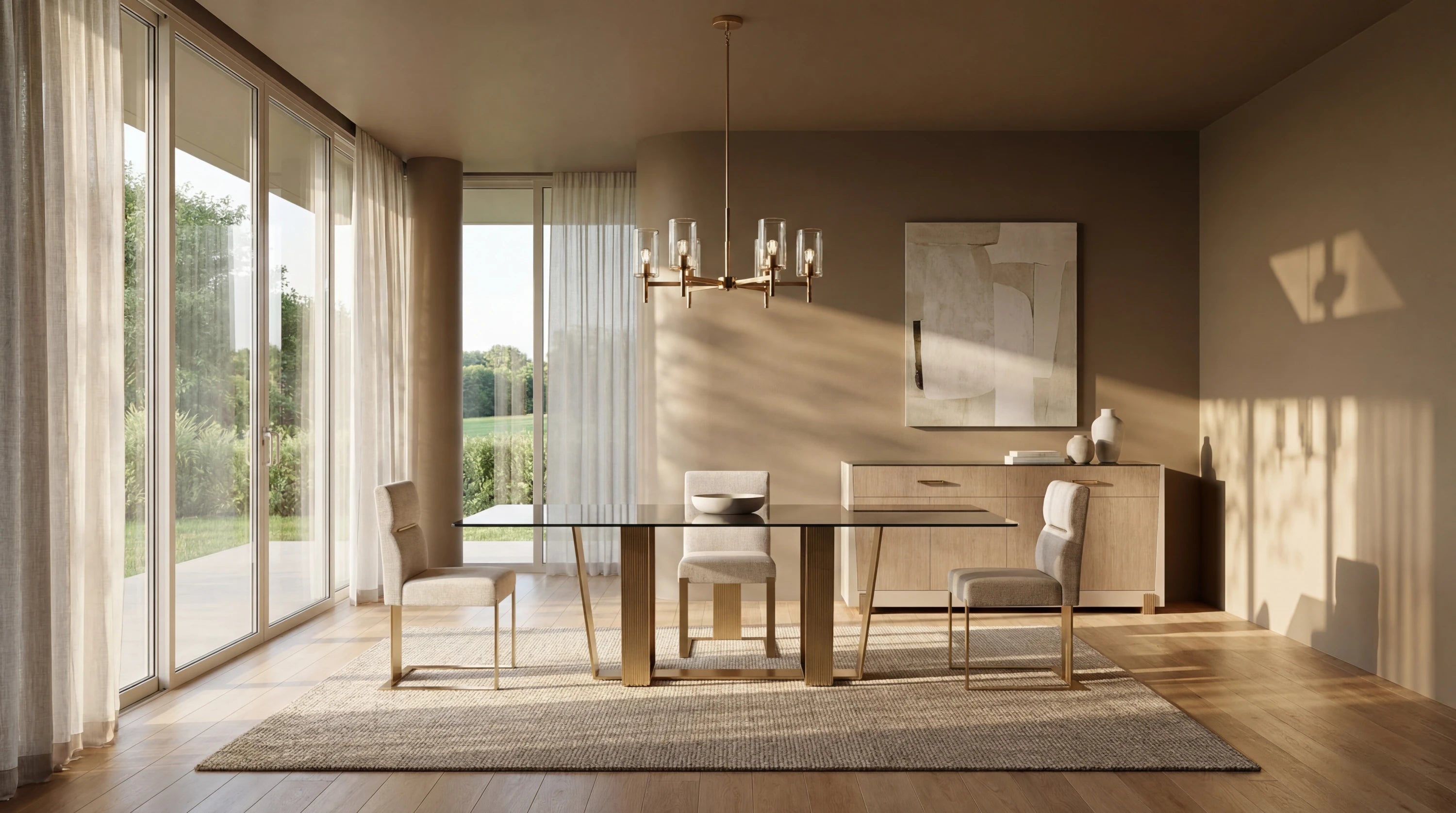 Counter  Balance Dining Table in room - angle 1