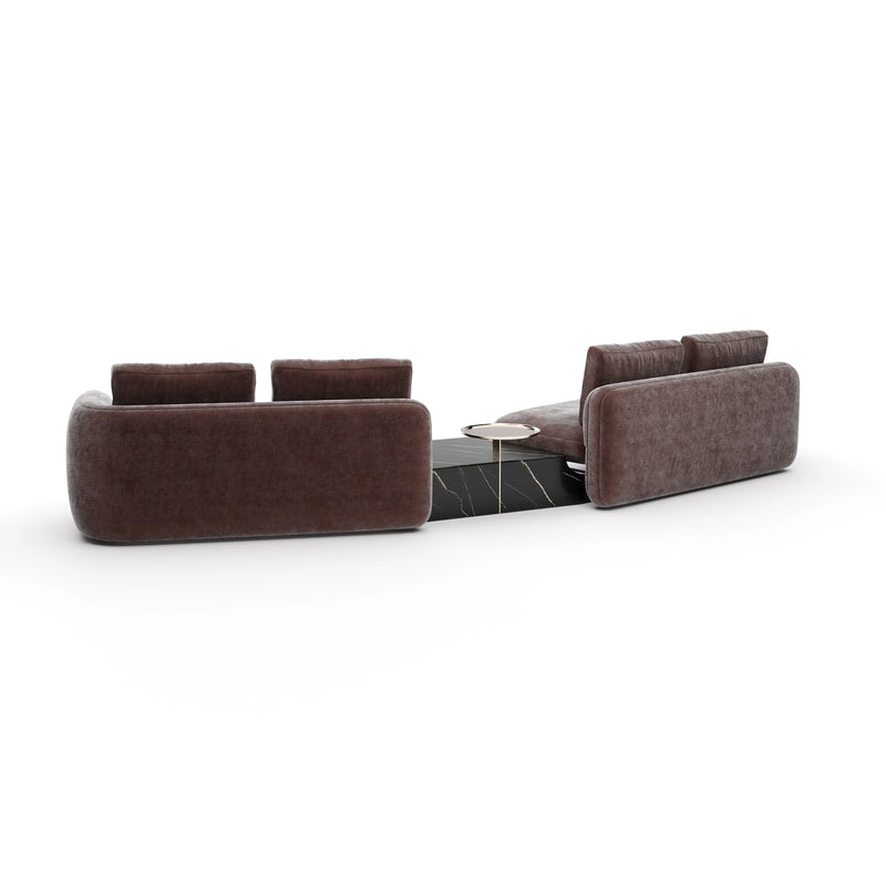 Overlap Left Bumper Sectional Dk Taupe