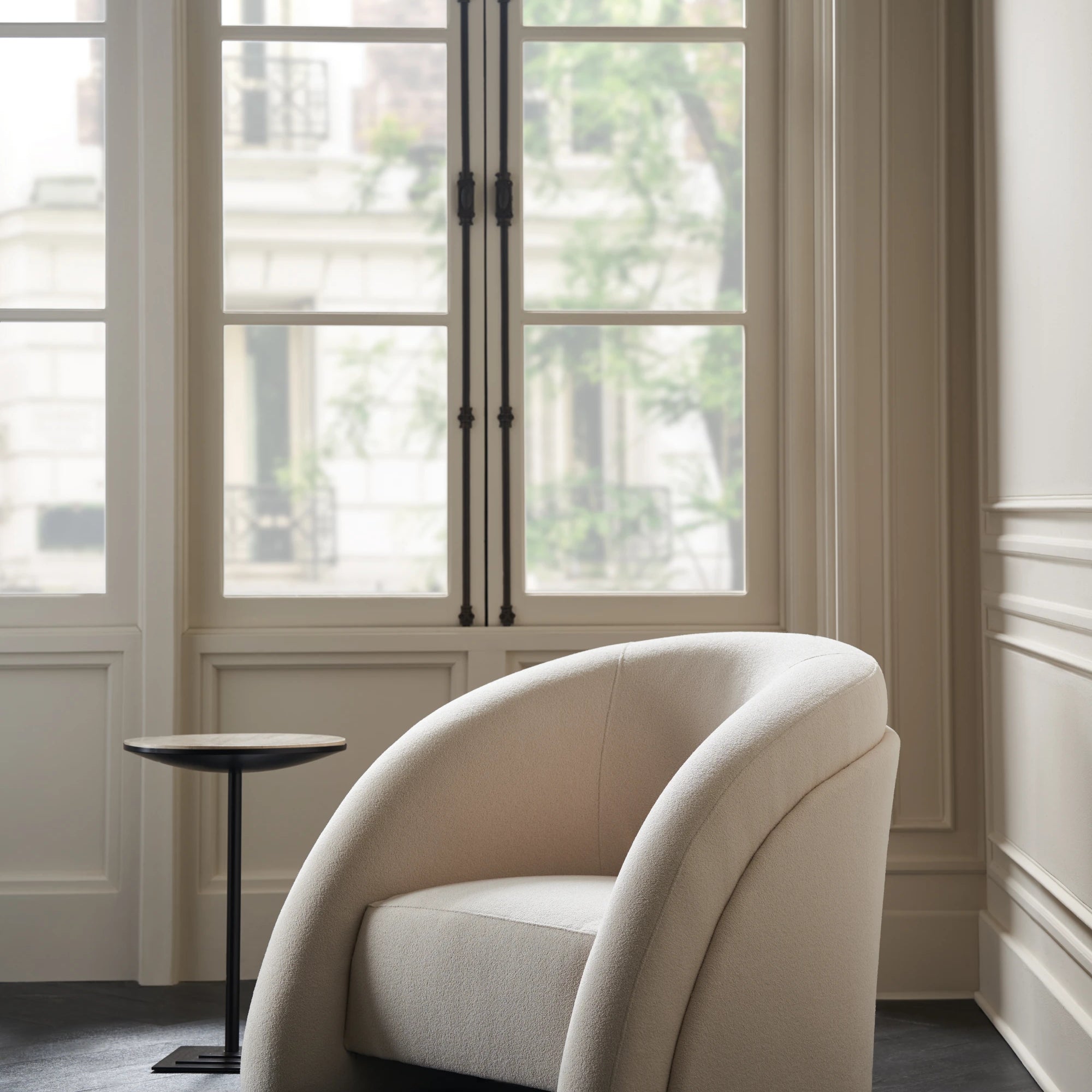 Movement Chair-Ivory in room - angle 1