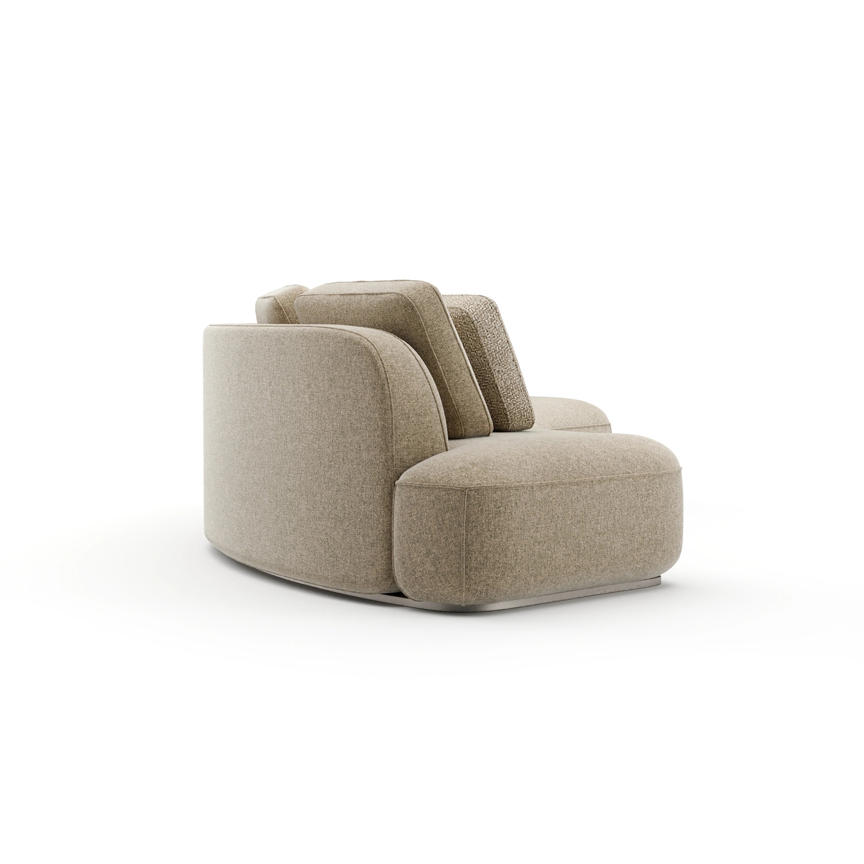 Sasso 2Pc Curved Sofa - Oatmeal - 2nd angle