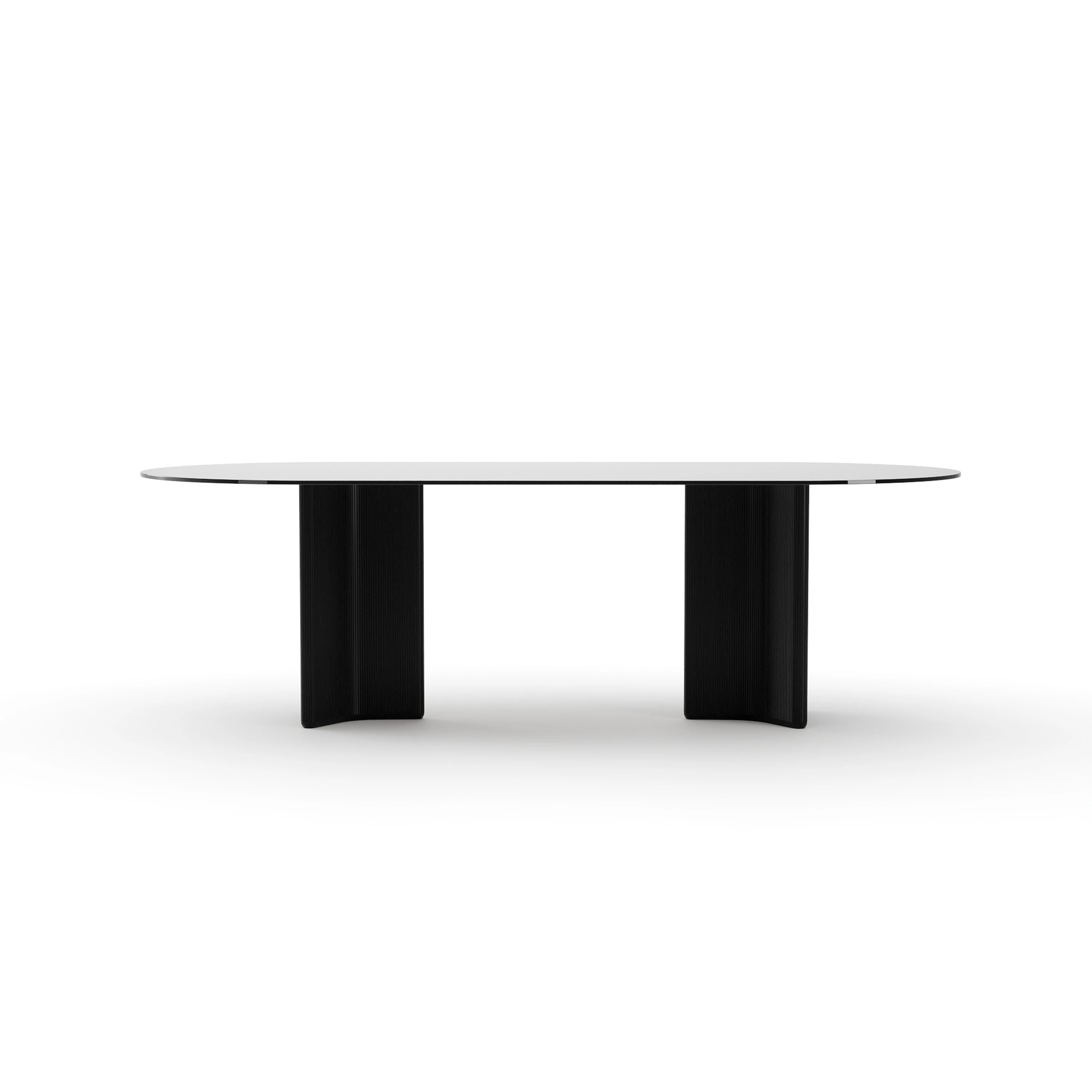 Viola Clear Oval Dble Ped Dining Table - primary image sku=CLA-426-2012
