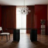 Viola Dining Table Smoked Glass in room - angle 1
