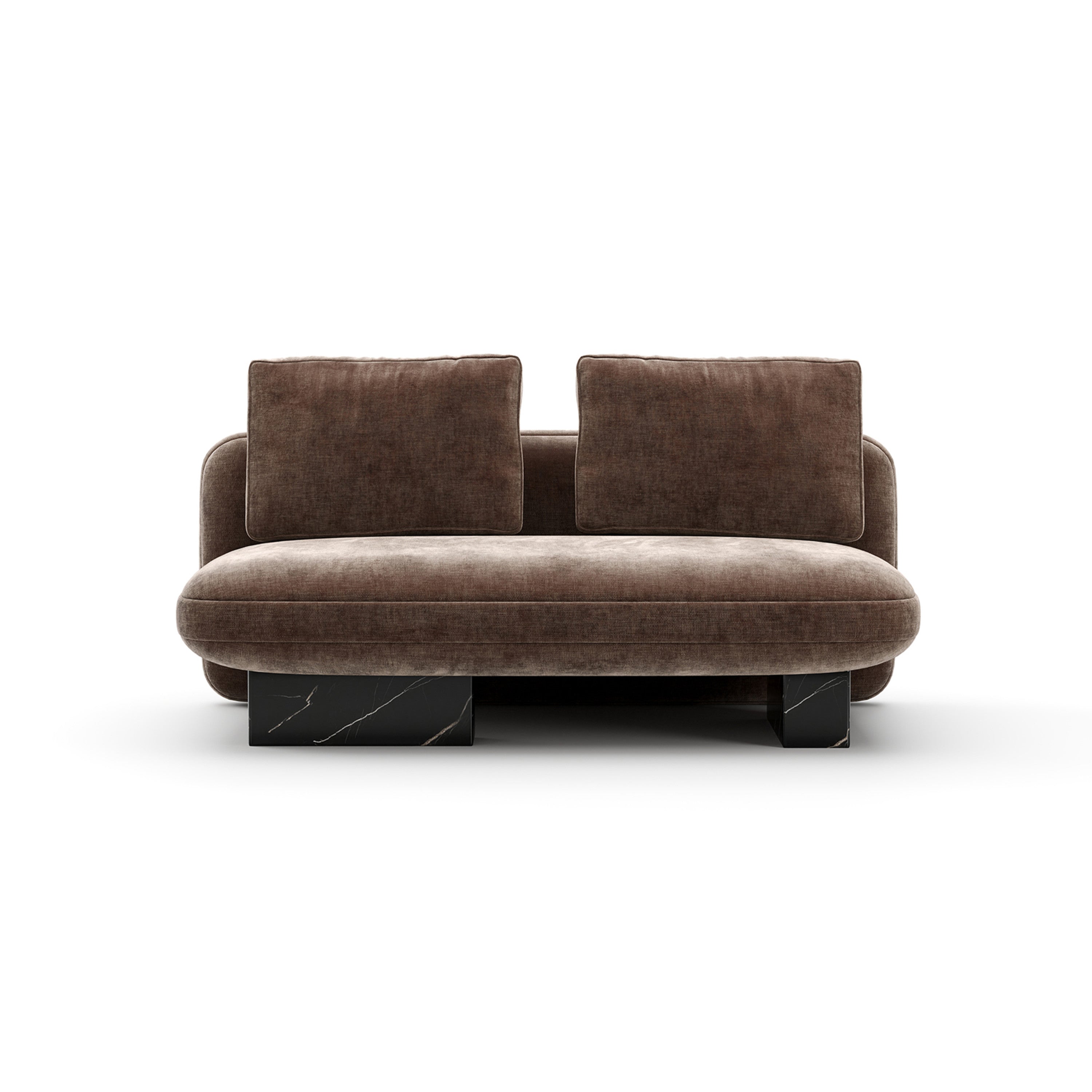 Overlap Armless Loveseat Dk Taupe - main image