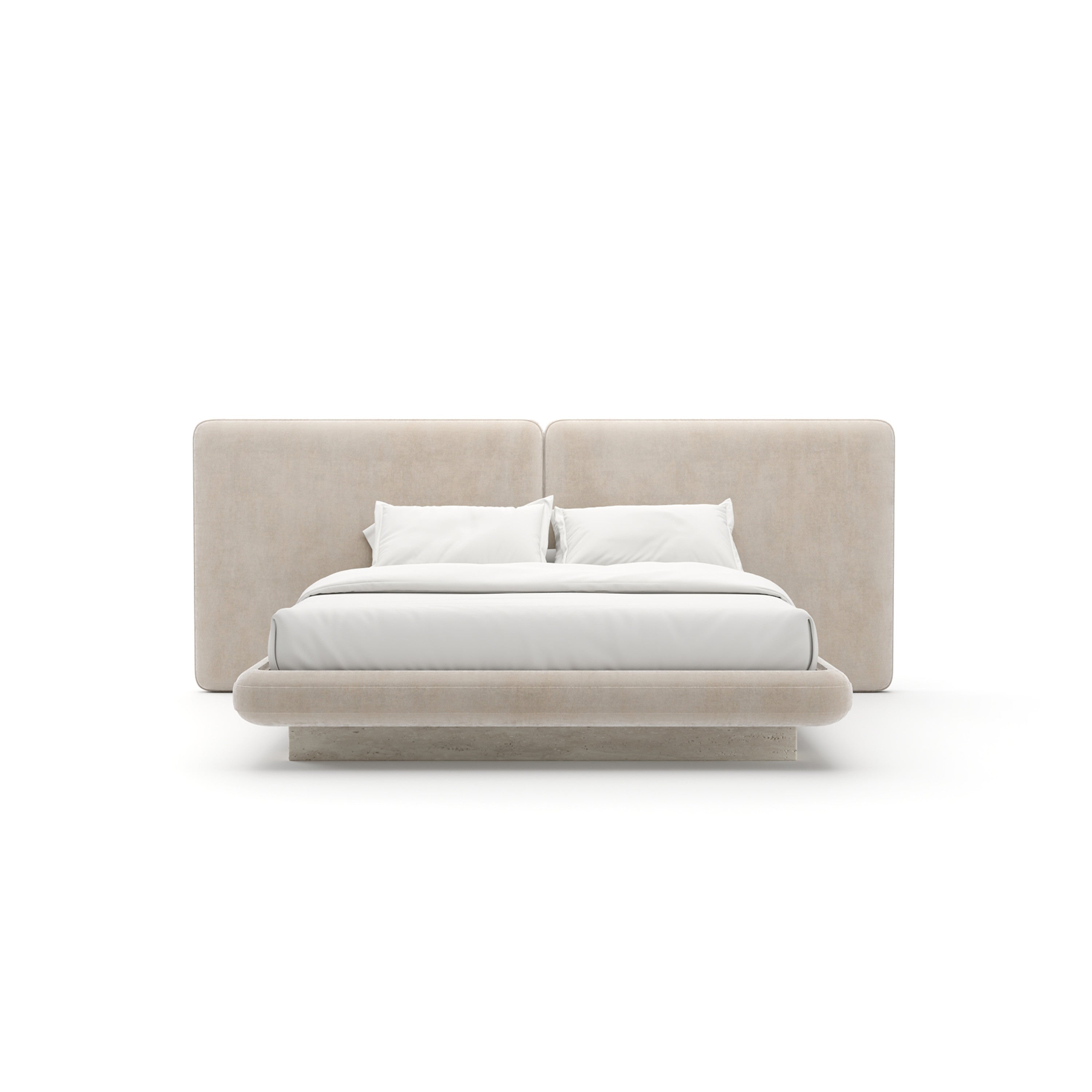 *Overlap Uph 2 Panel  Kg Bed Ivory - main image