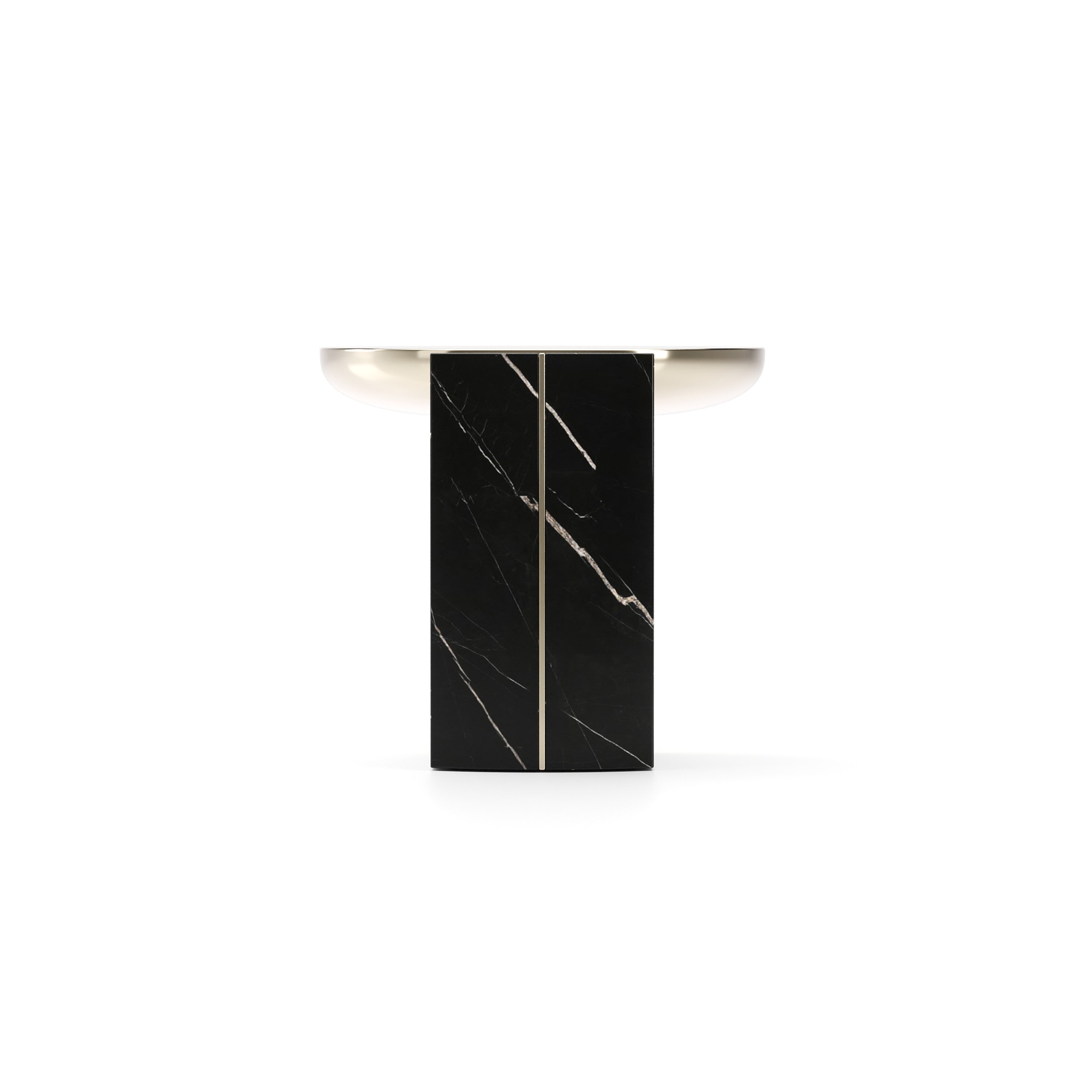 Overlap Round Side Table Dark - 2nd angle