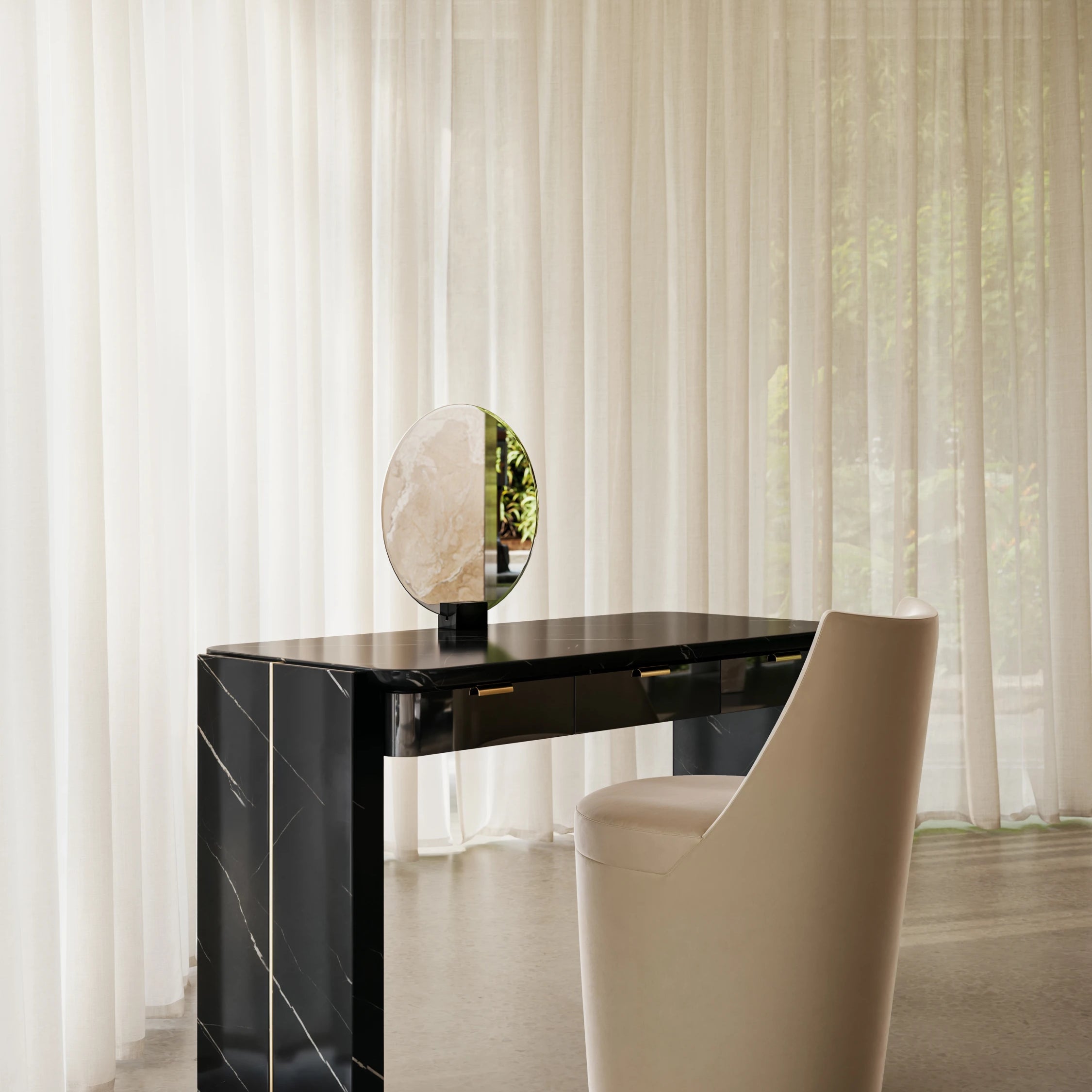 Overlap Vanity Dark in room - angle 1