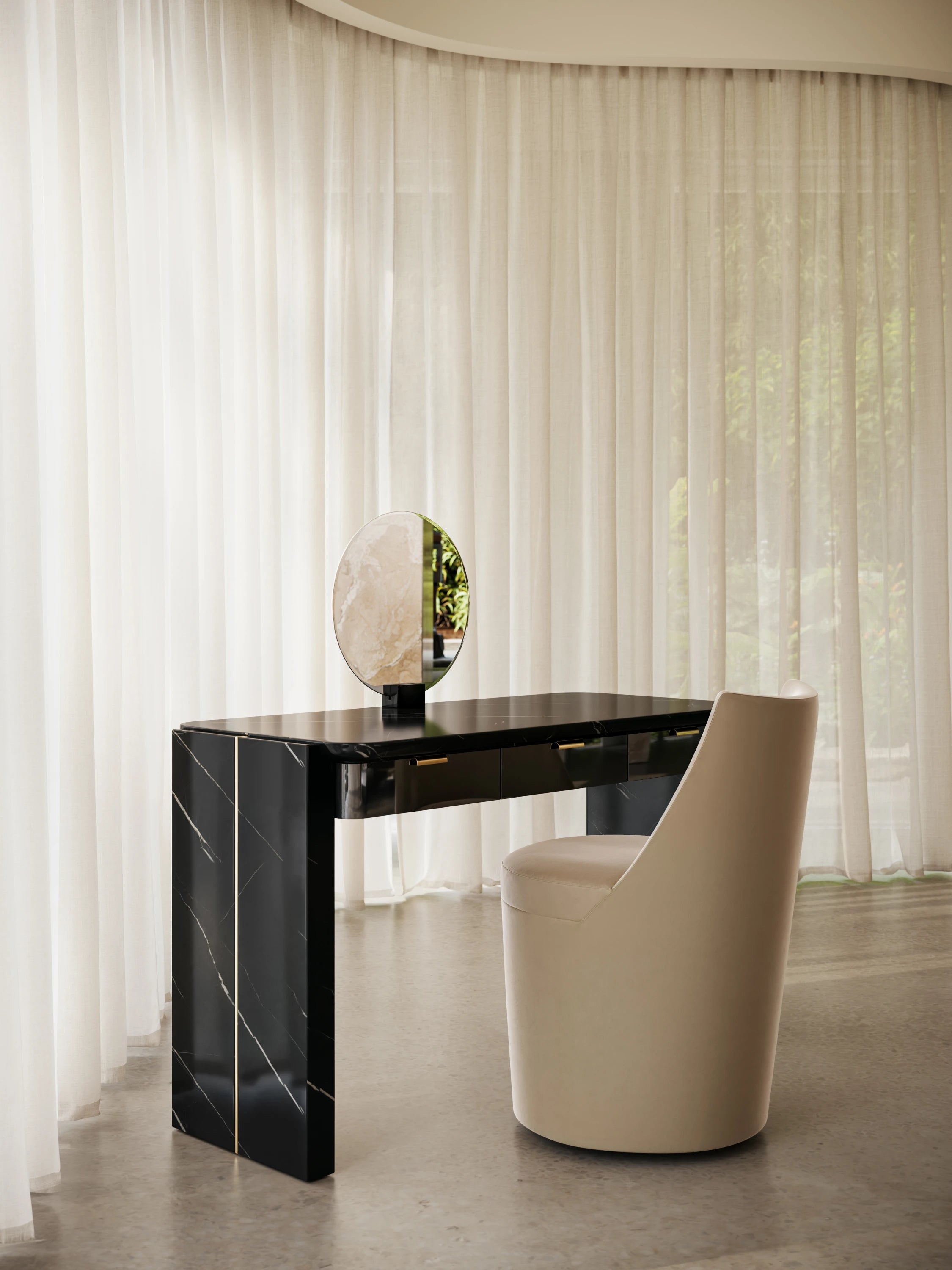 Overlap Vanity Dark in room - angle 1