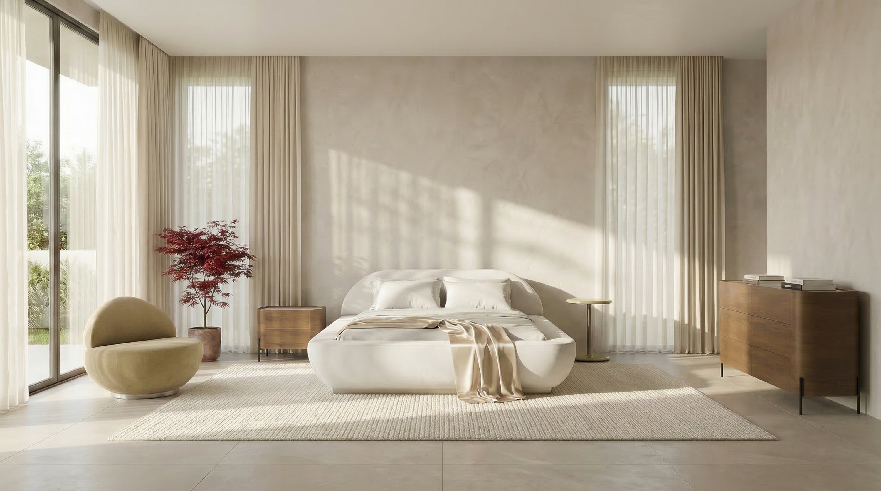 Jagger King Bed - Ivory in room - angle 1