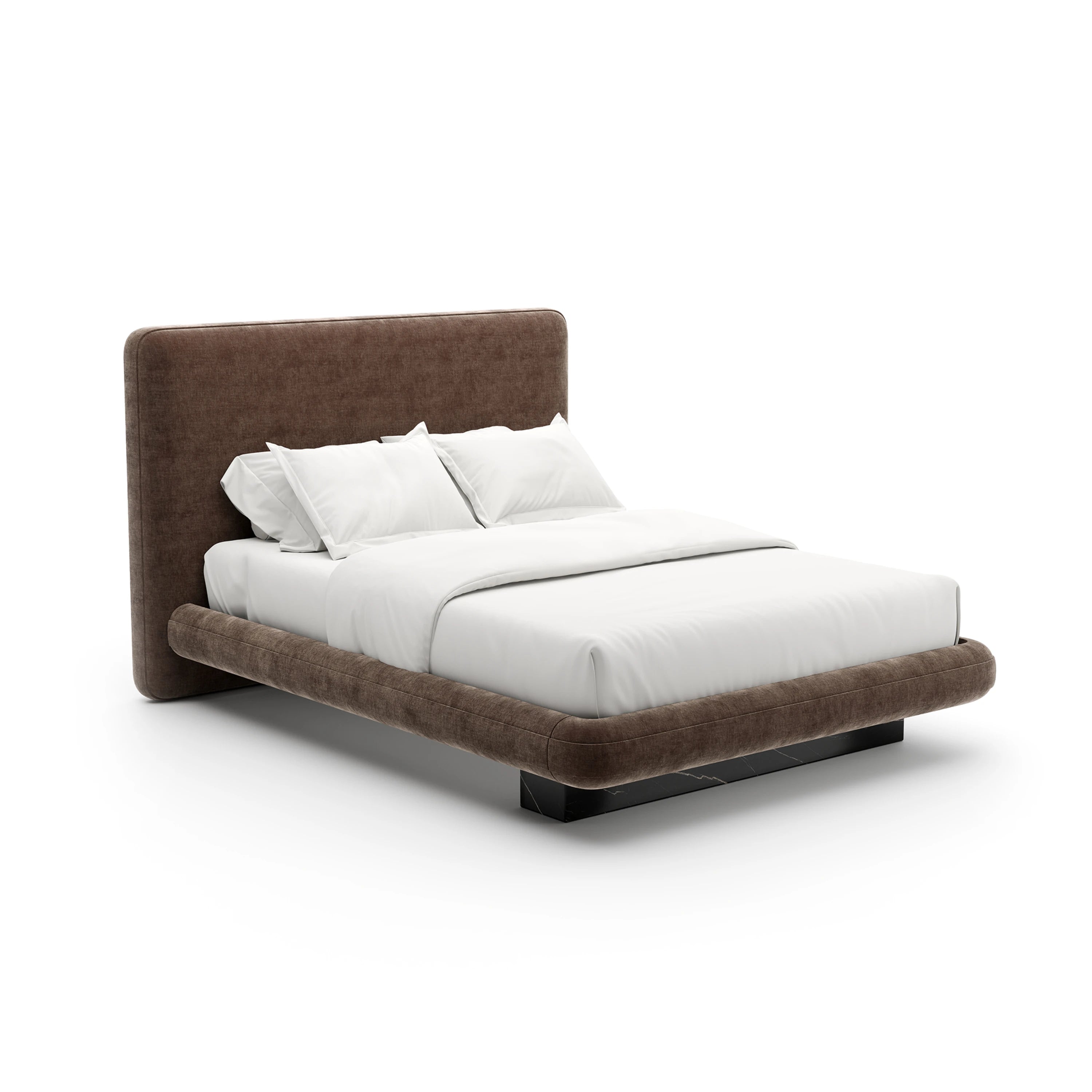 Overlap Uph Qn Bed Dark Taupe - main image