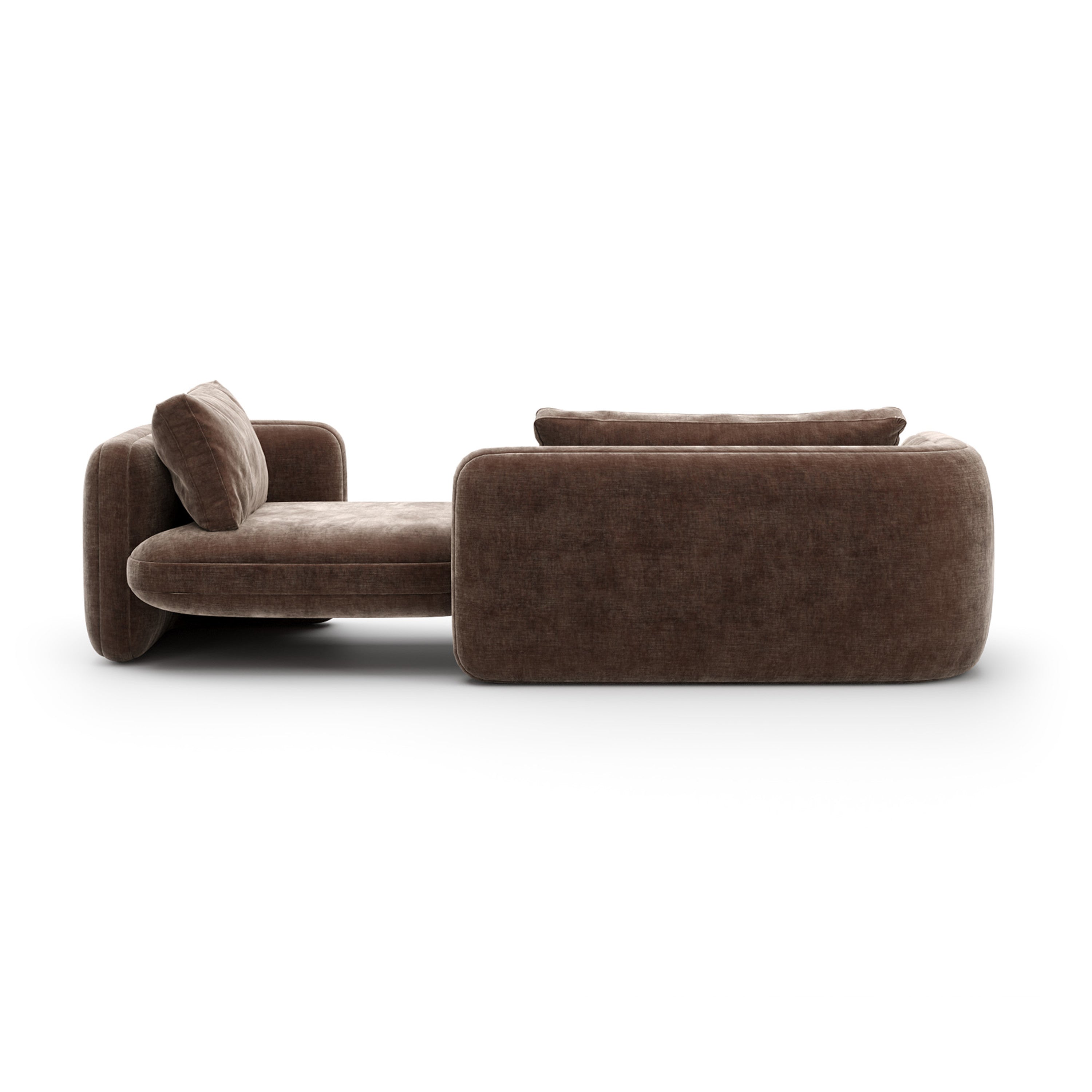Overlap Bedroom Chaise Dark Taupe - 3rd angle