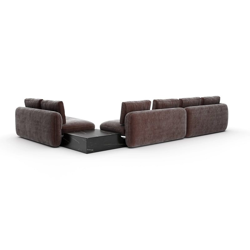 Overlap L Bumper Sectional Dk Taupe