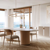 Rhythm  Oval Stone Top Dining Tbl in room - angle 3.0