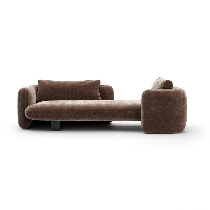 Overlap Bedroom Chaise Dark Taupe