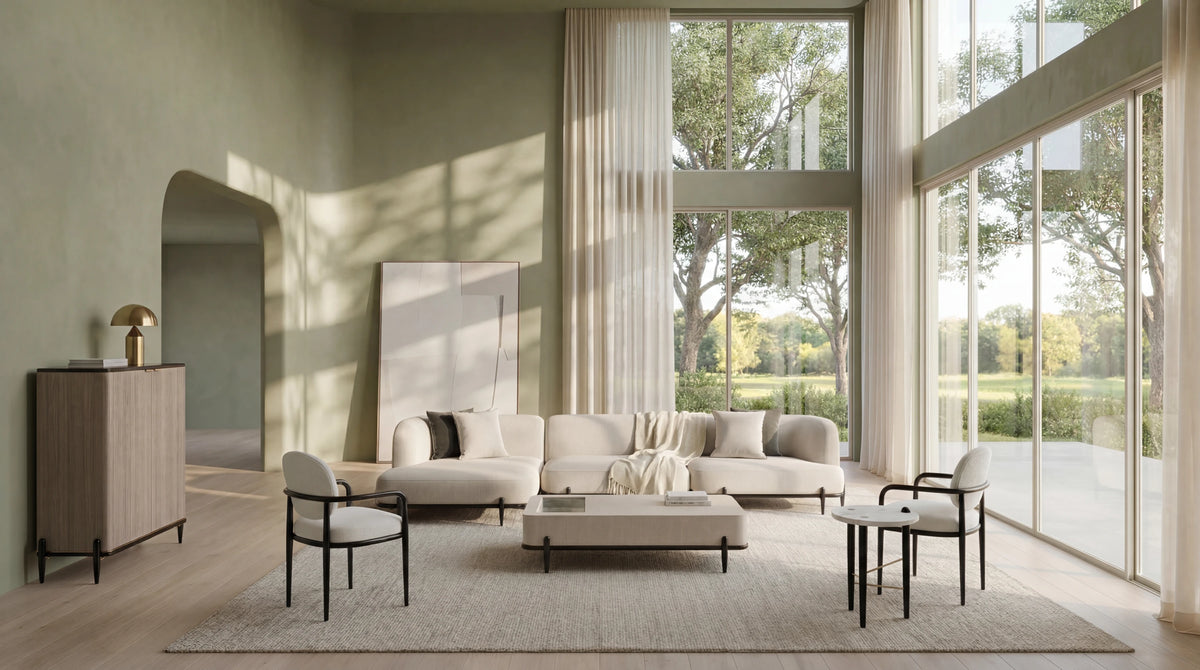 Madera Large Rt Chaise Sectional in room - angle 3.0
